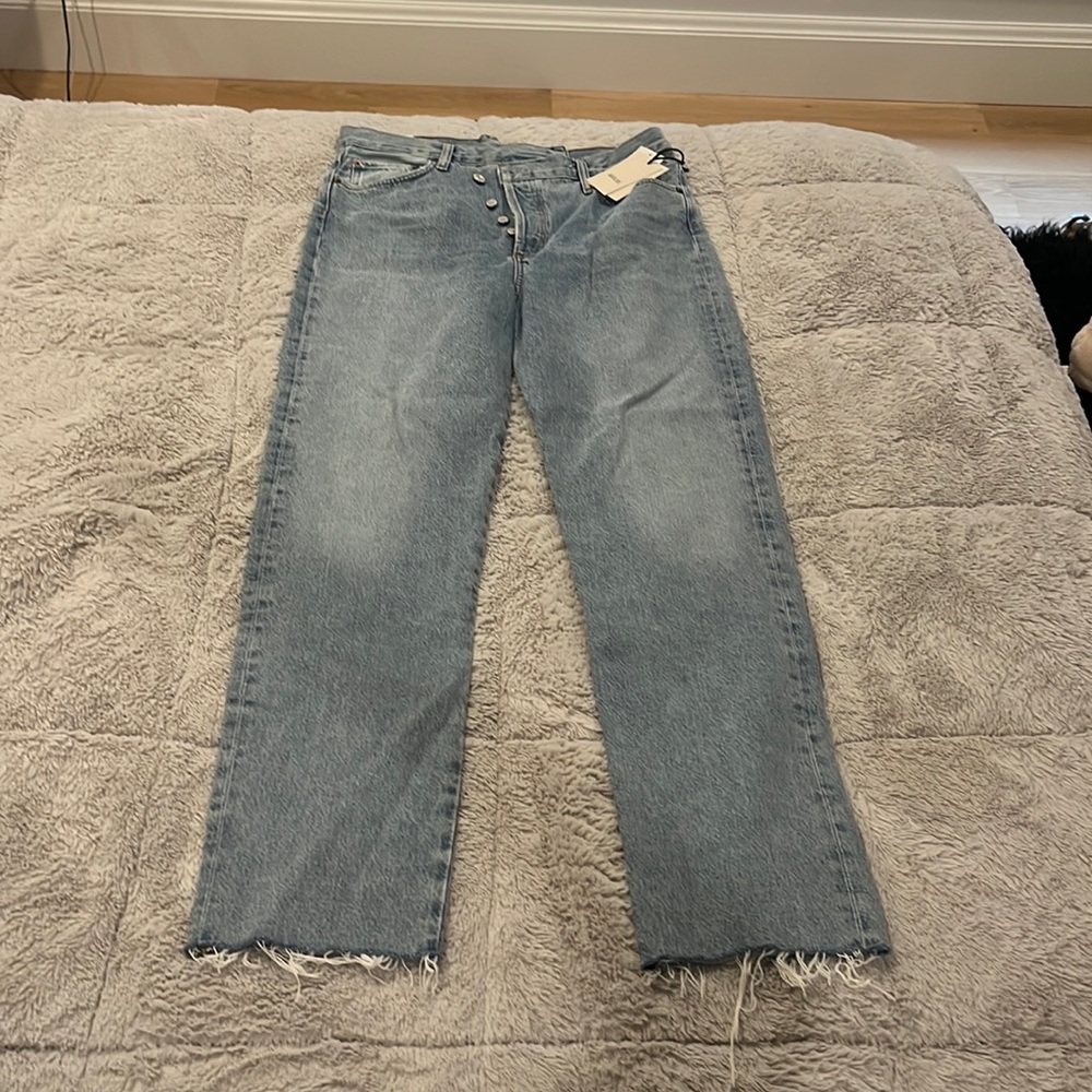 AGOLDE NWT Asymmetrical High Waisted Jeans Size 28